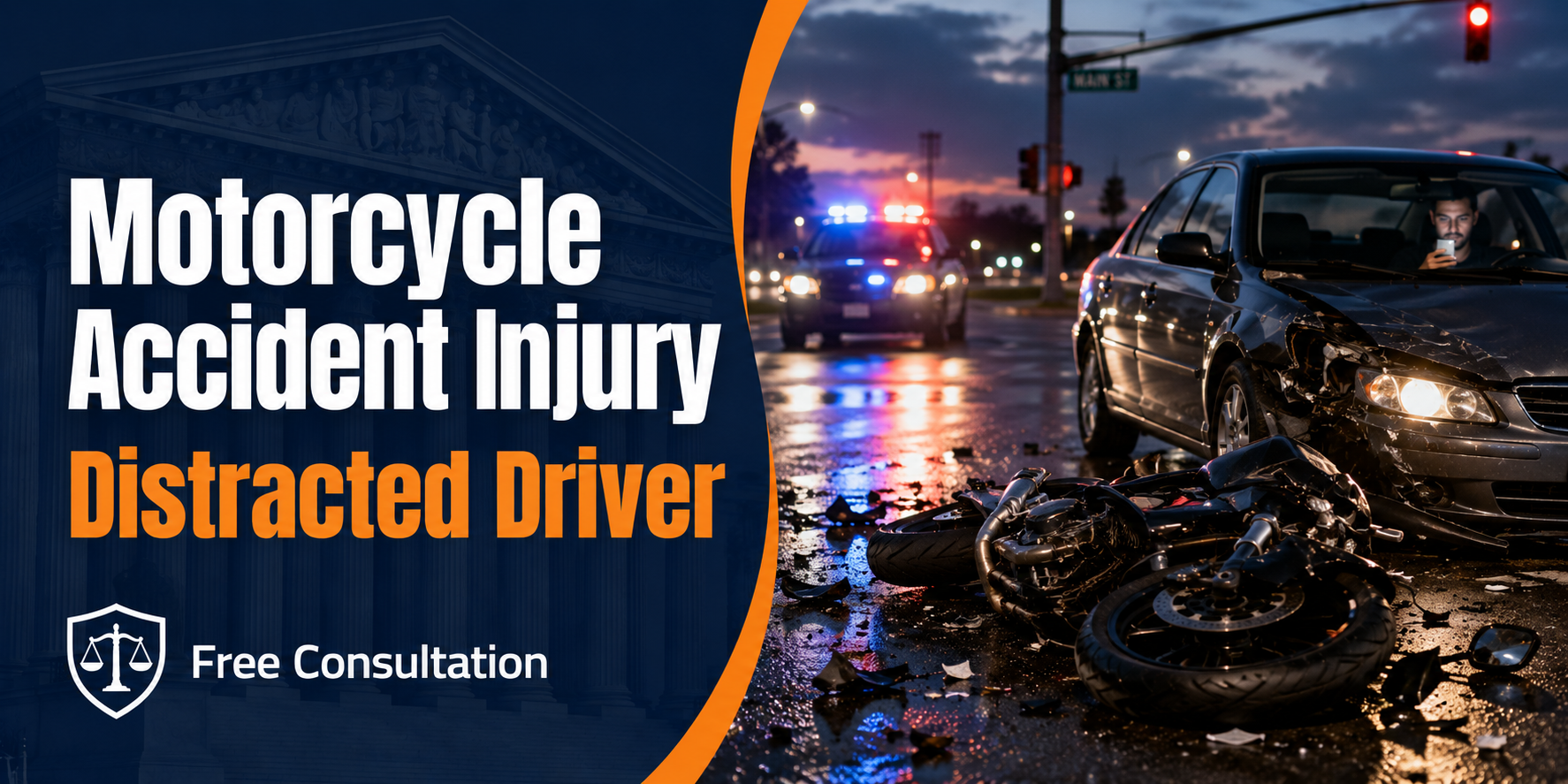 Motorcycle Accident Injury Distracted Driver
