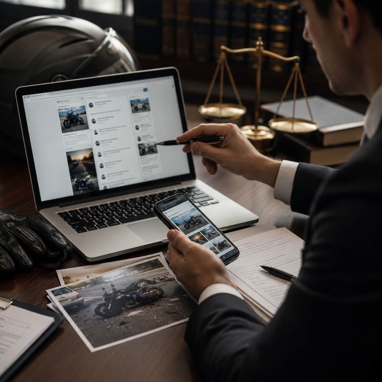 Social media posts being reviewed as evidence after a motorcycle accident