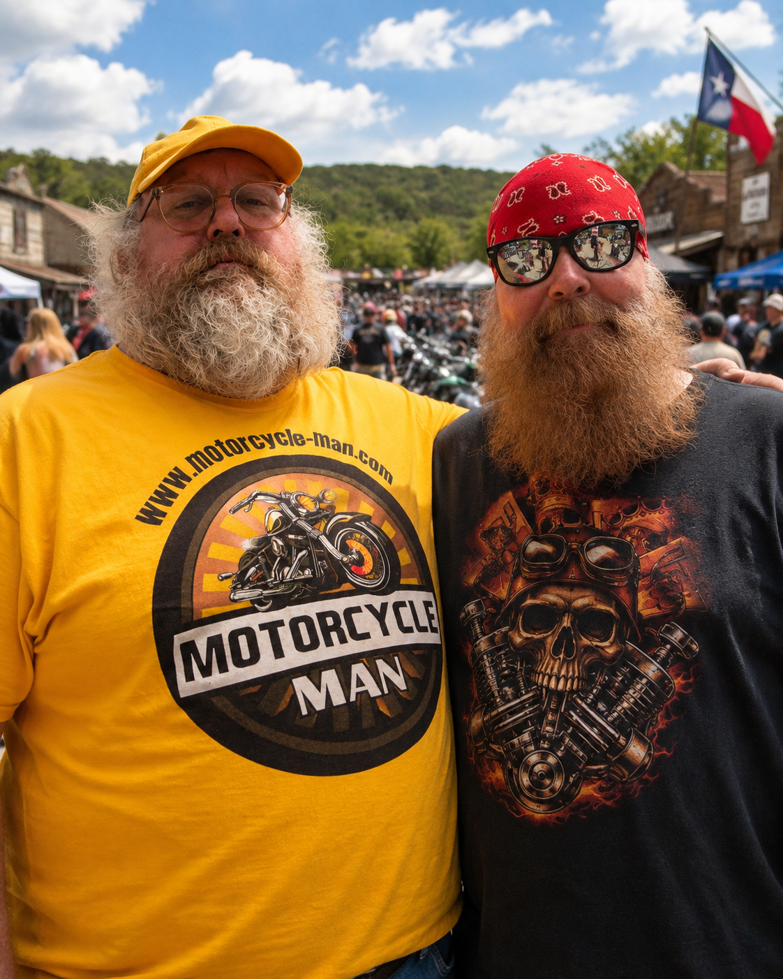 Deano representing Motorcycle Man at Rumble on the River
