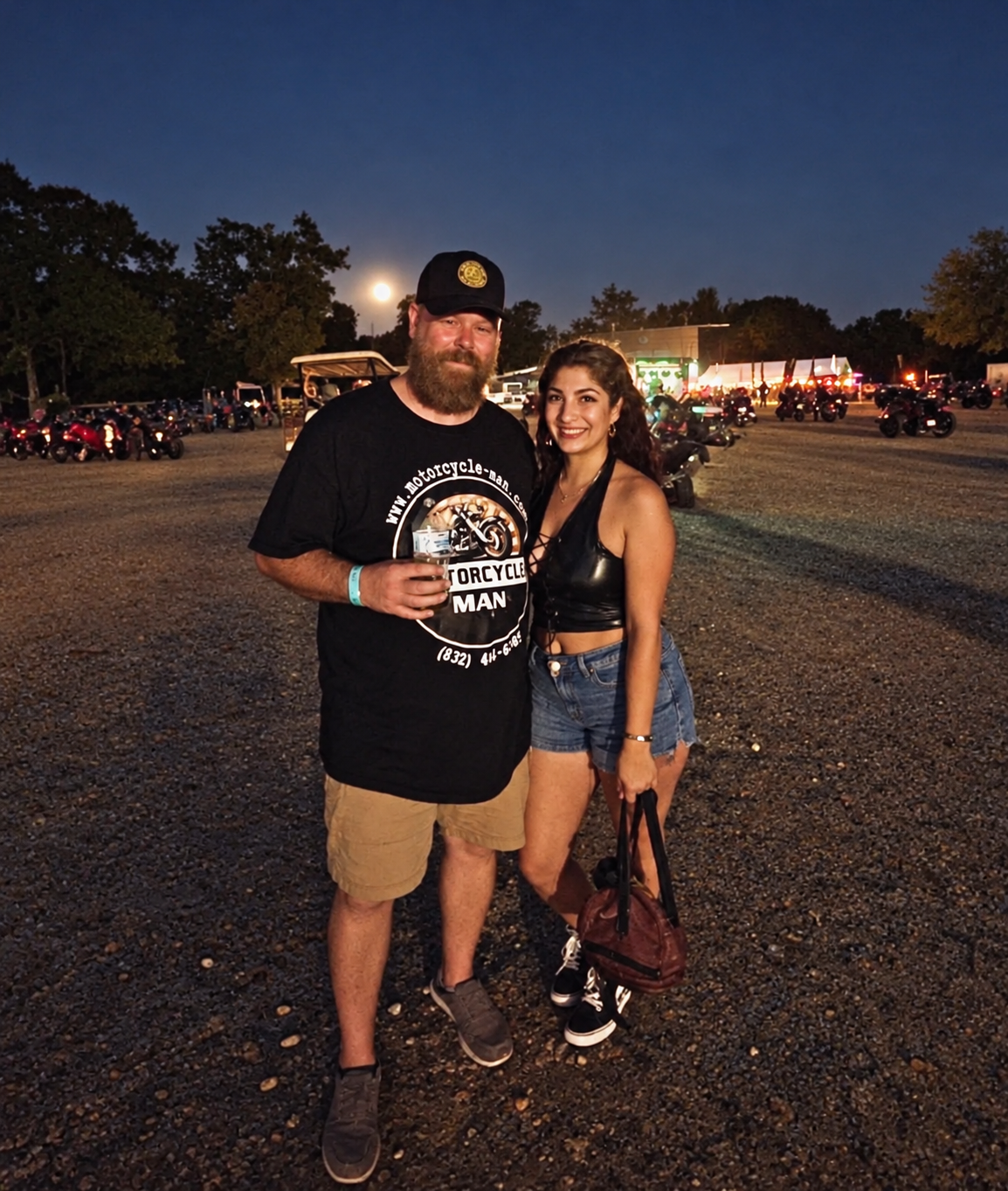 Dean and Elissa representing Motorcycle Man at a motorcycle rally